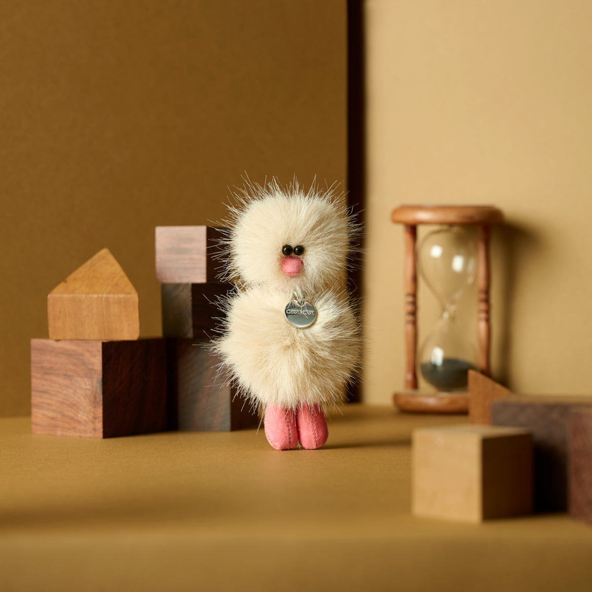 Mini Bird Keyring – Oatmeal
