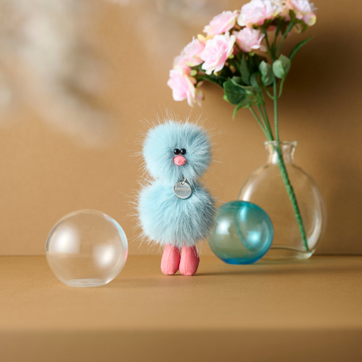 Mini Bird Keyring – Sky Blue