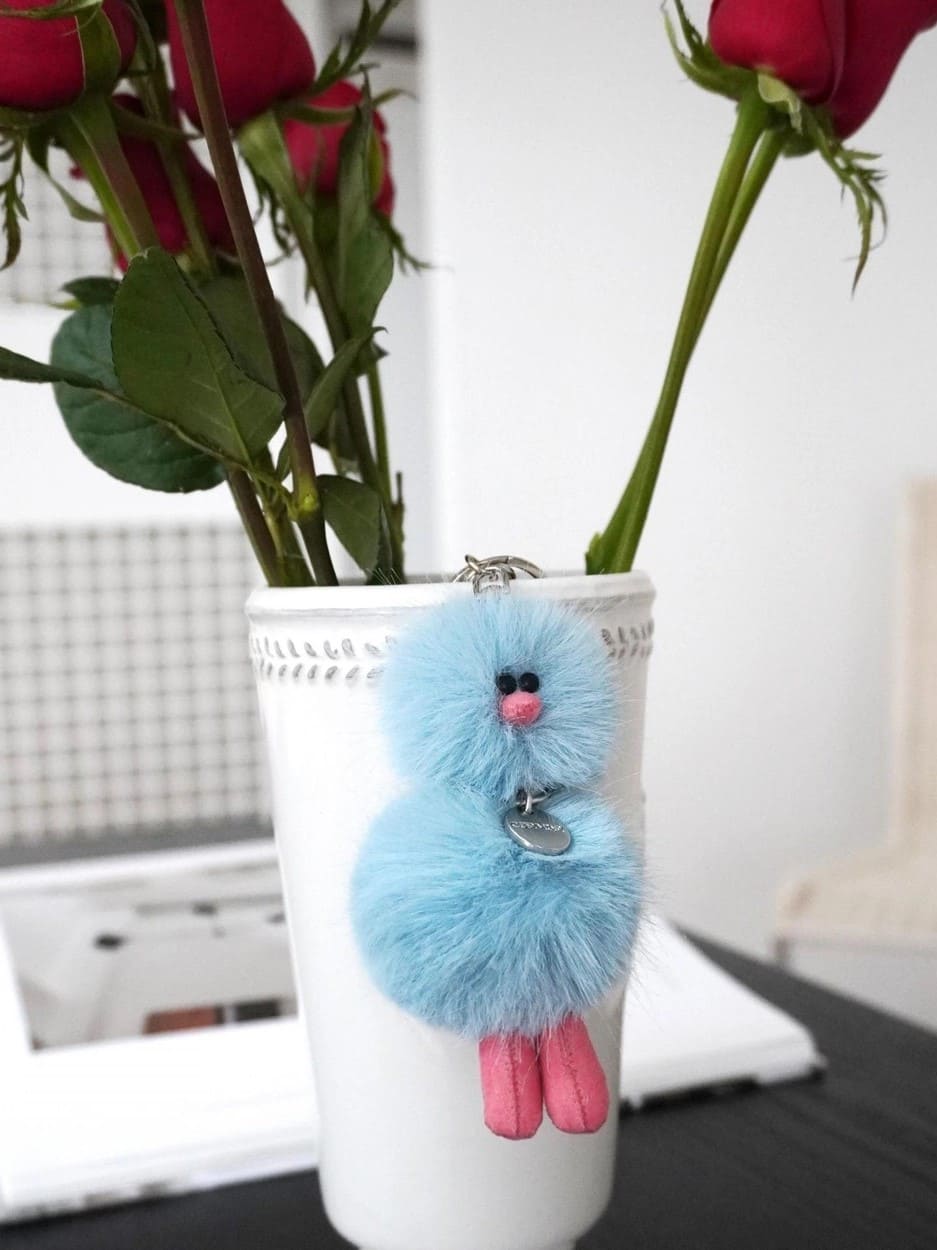 Mini Bird Keyring – Sky Blue