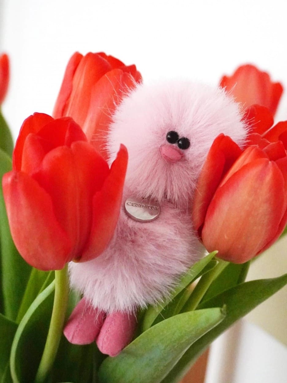 Mini Bird Keyring – Cherry Blossom