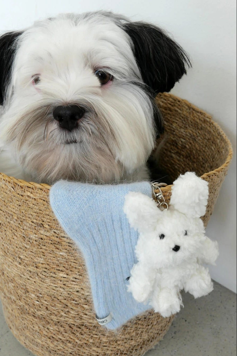 Poodle Keyring - White