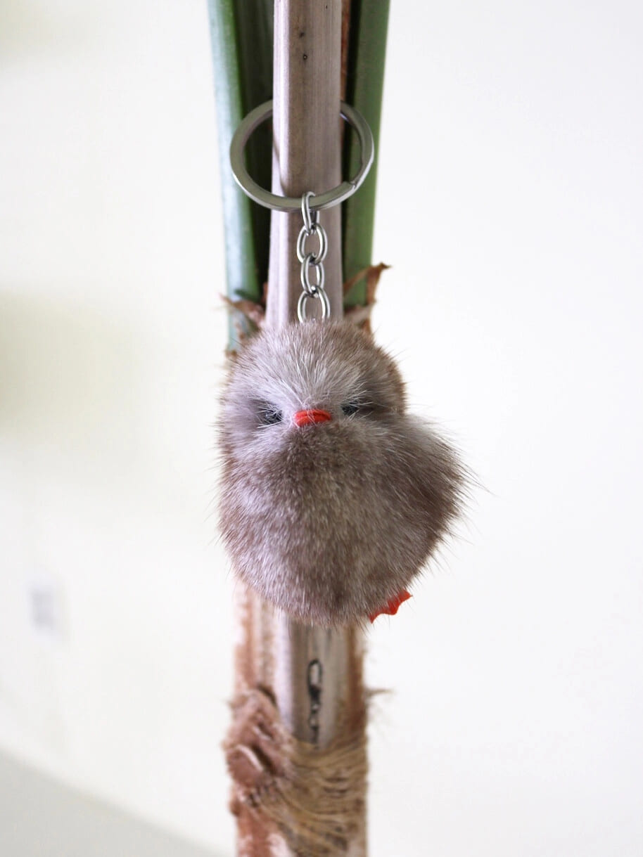 Baby Bird Keyring - Gray